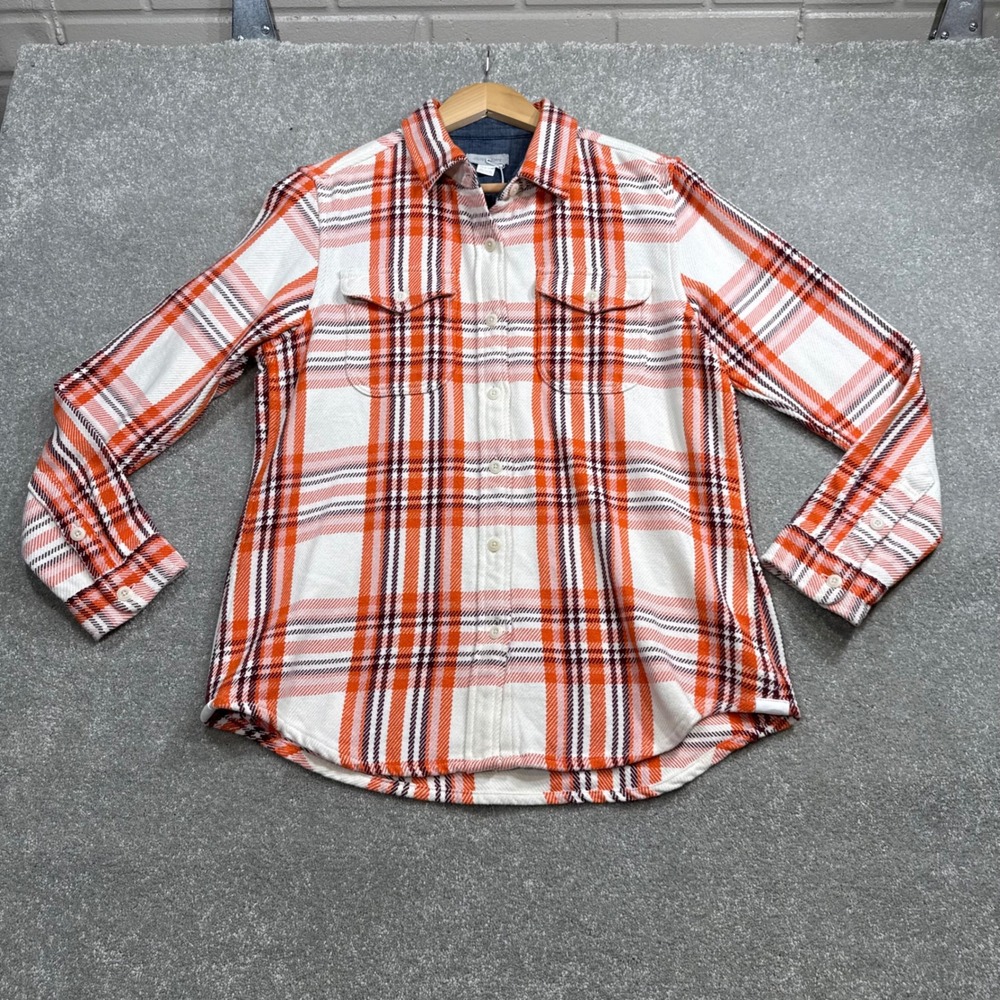 Outerknown Blanket Shirt Plaid Flannel NWT Organic XS/S Oversized Orange Gorp